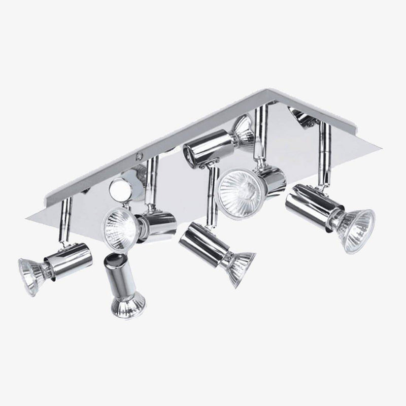 Plafonnier chromé à 6 spots LED