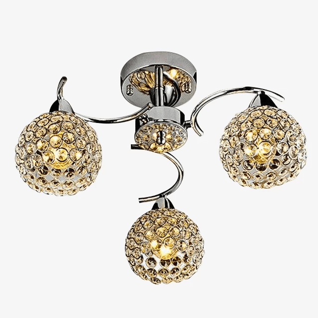 Plafonnier chromé en cristal Decor