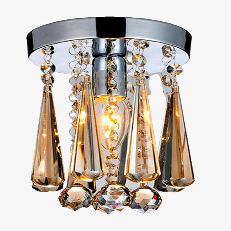 Plafonnier cristal à LED chromée