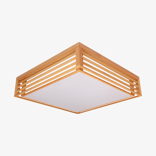 Plafonnier en bois à LED en carré volets Japanese