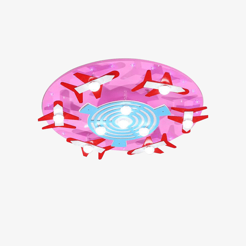 Plafonnier enfant rond avec des avions