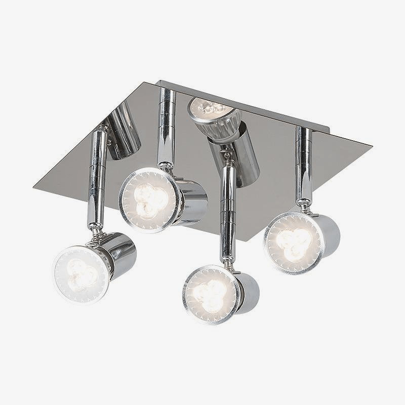 Plafonnier LED chromé à spots Home