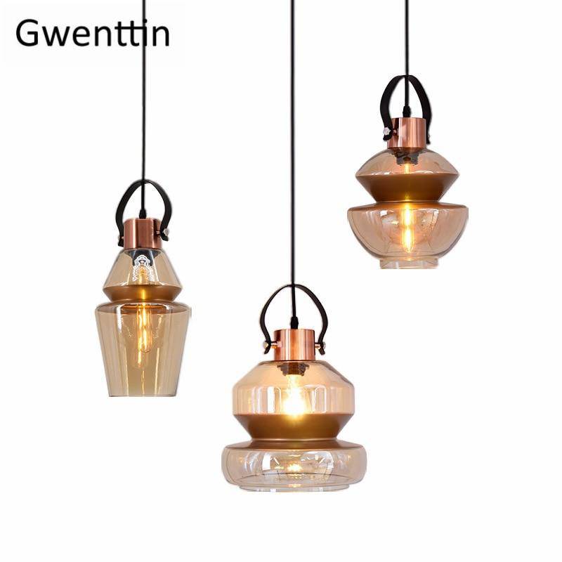 Suspension LED design formes en verre industriel