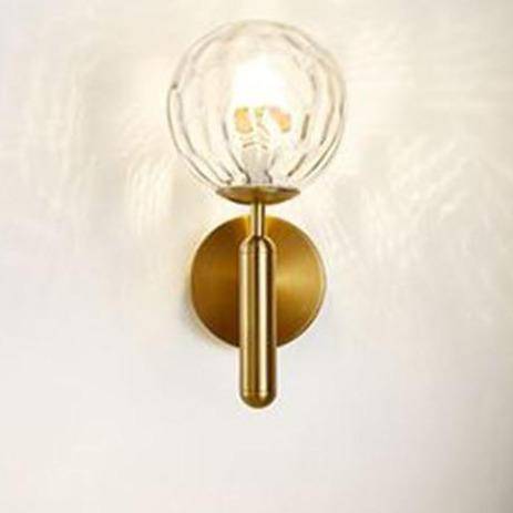 Applique murale moderne LED avec boule en verre et support cylindrique Sconce