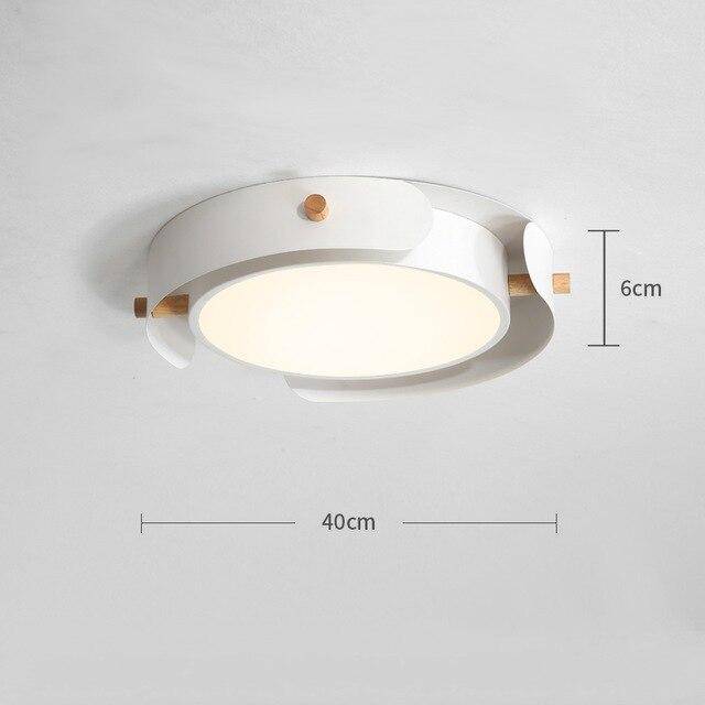 Plafonnier rond LED en métal et barres en bois Study