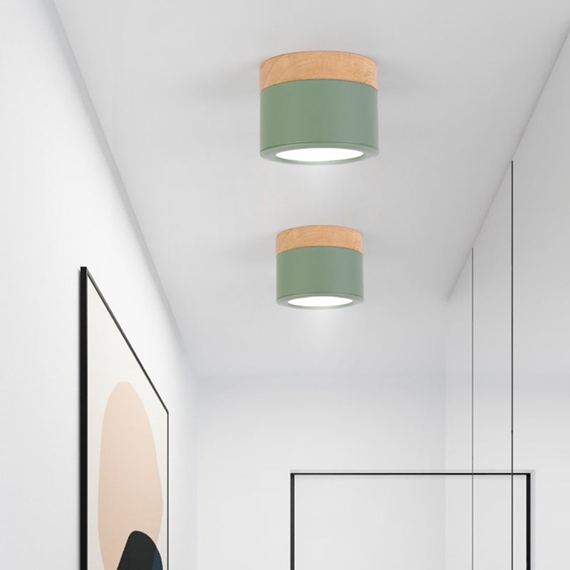 Spot moderne à LED en bois et métal coloré Allan
