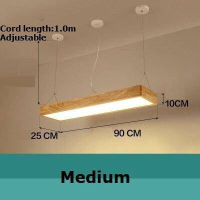 Lustre moderne à LED avec rectangle aux bords épais en bois Fly