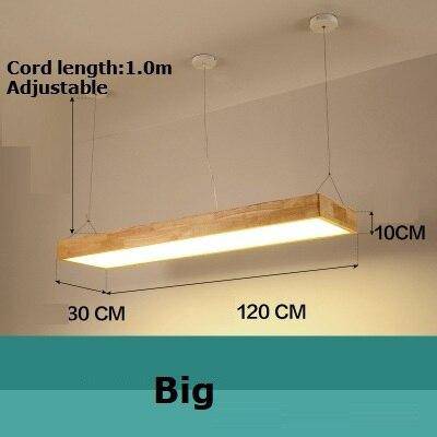 Lustre moderne à LED avec rectangle aux bords épais en bois Fly