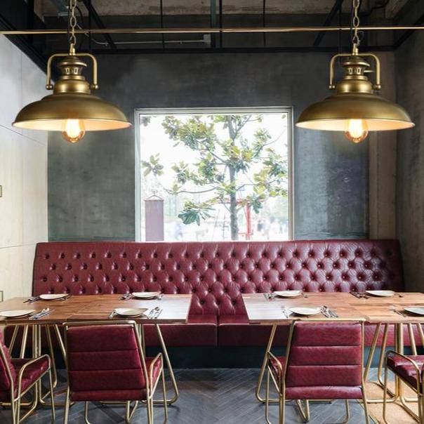 Suspension dorée style cuivre industriel Edison