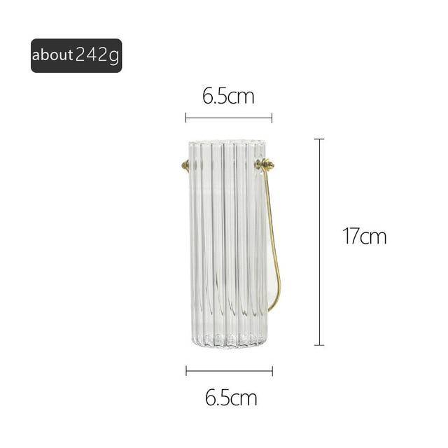 Vase moderne transparent style striped Glass