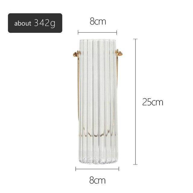 Vase moderne transparent style striped Glass