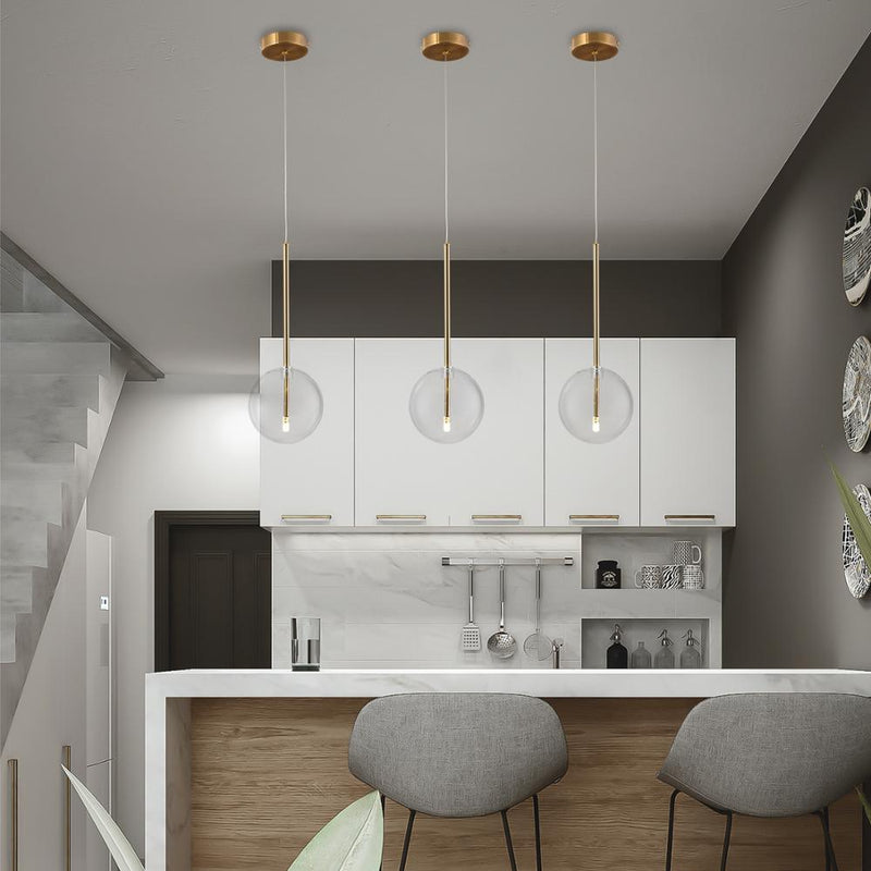 Suspension design avec boule en verre suspendue Dixie