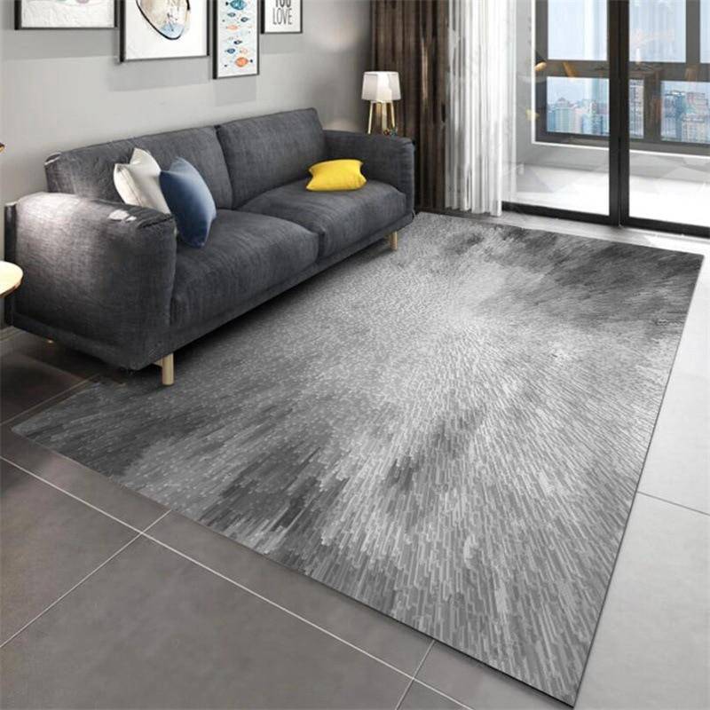 Tapis rectangle tons de gris moderne Powder