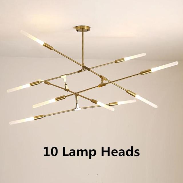 Lustre moderne LED baguettes avec extrémités lumineuses Suvan