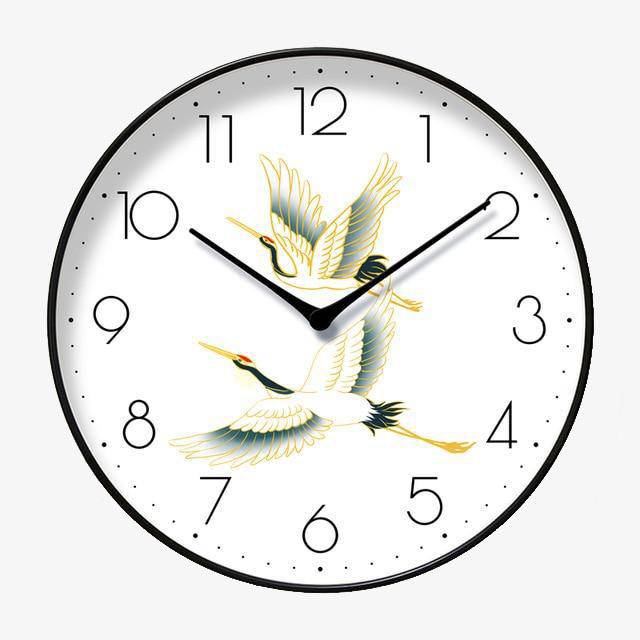 Horloge murale ronde avec des oiseaux colorés Chansrun