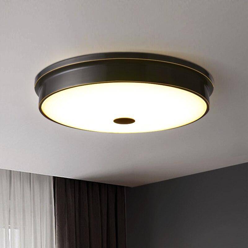 Plafonnier design à LED rond en métal aux bords épais