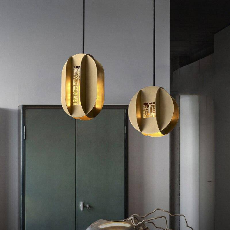 Suspension design à LED en métal arrondi luxury