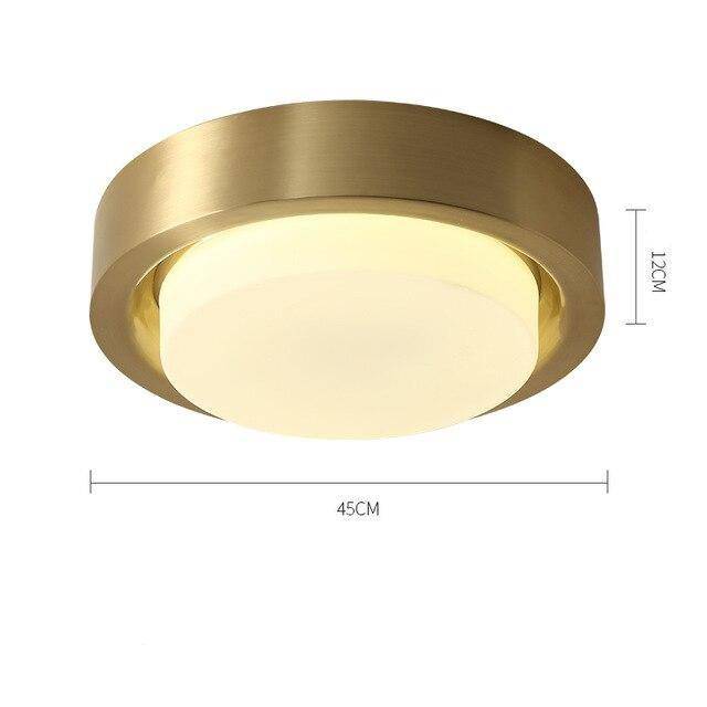 Plafonnier design LED rond aux bords rétro dorés