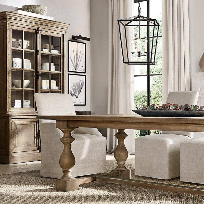 Suspension retro LED en métal avec bougies style retro