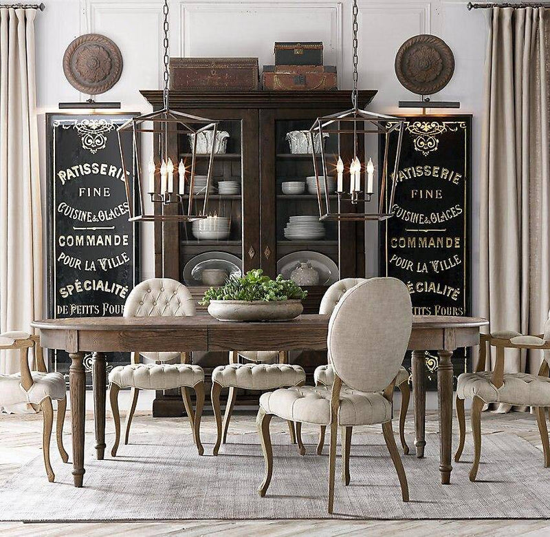 Suspension retro LED en métal avec bougies style retro