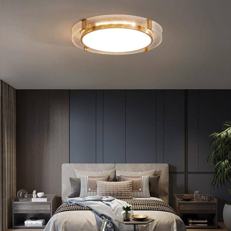 Plafonnier moderne LED avec cercles dorés Luxury