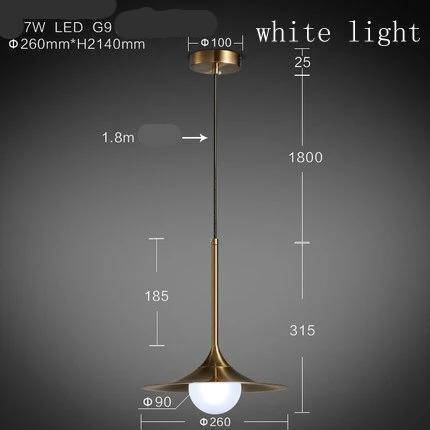 Suspension design dorée à LED avec abat-jour chapeau et boule Creative