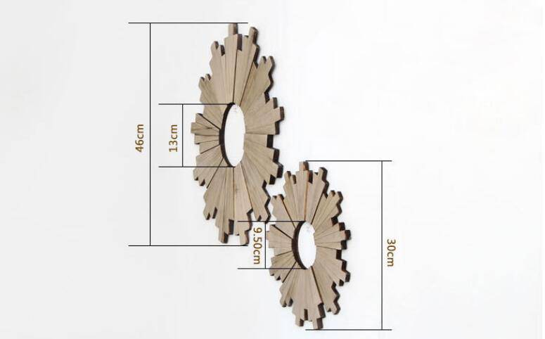 Grand miroir design en bois style Sun