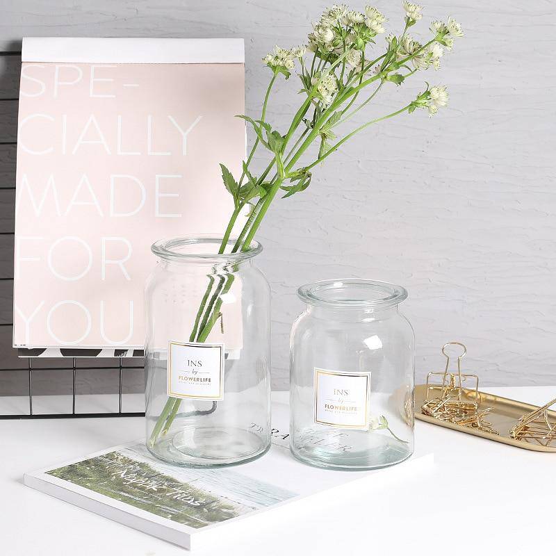 Vase en verre design rond style Lao