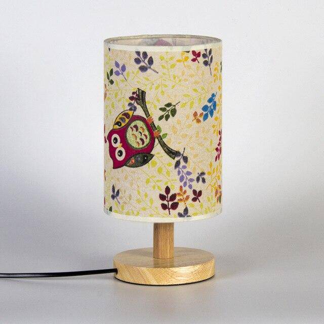 Lampe de chevet avec abat-jour en tissu cylindrique