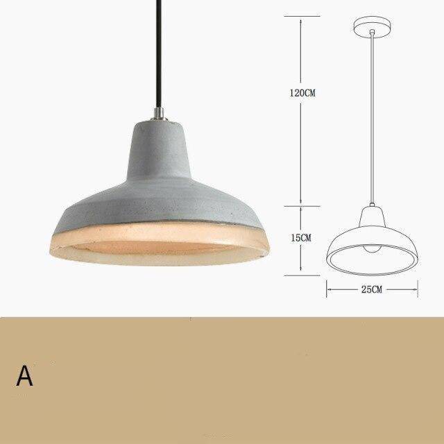 Suspension design à LED avec abat-jour en ciment Creative Loft