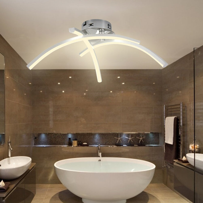Plafonnier design LED avec 3 barres courbées en métal Teylor