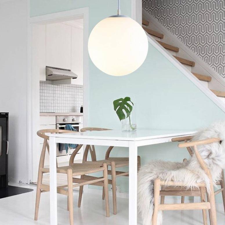 Suspension design à LED en verre blanc Loft