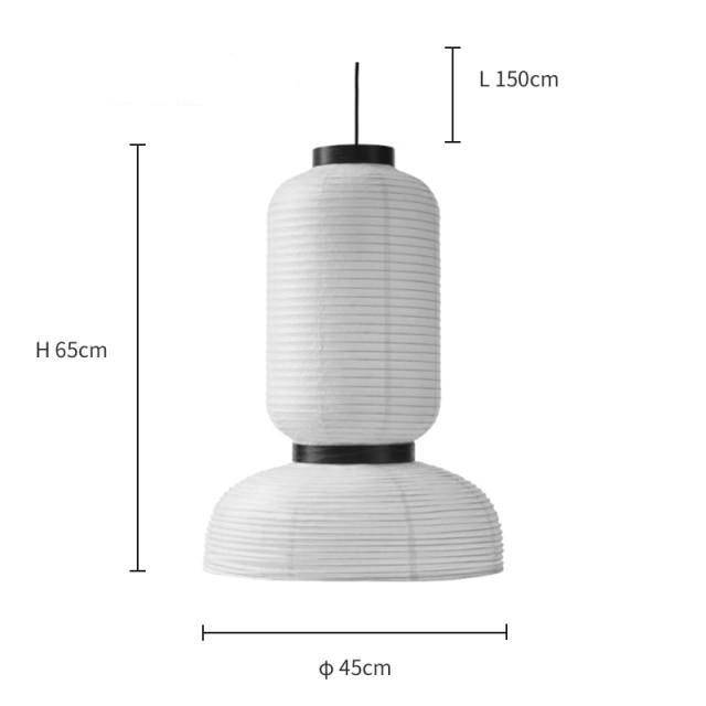 Suspension rétro LED en papier de riz blanc style Danish