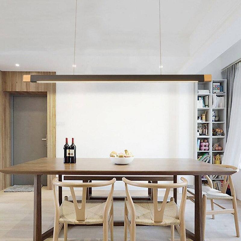 Suspension design à LED allongé en métal noir Light