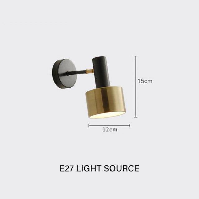 Applique murale LED design avec base doré et abat-jour métal Home