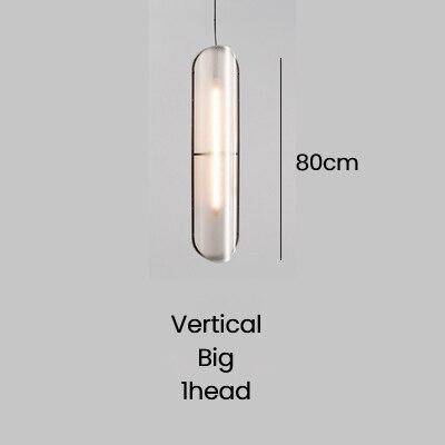 Suspension design à LED en verre aux formes arrondies style rétro