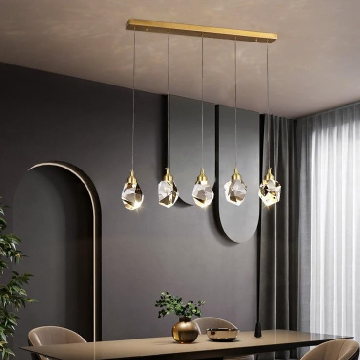 Lustre moderne LED avec larme en cristal Tyana
