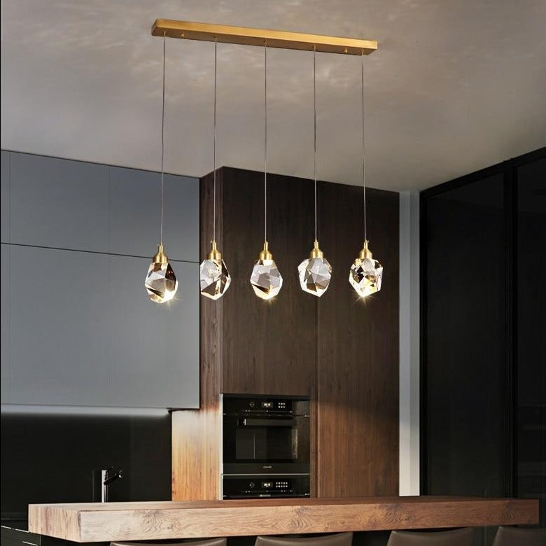 Lustre moderne LED avec larme en cristal Tyana