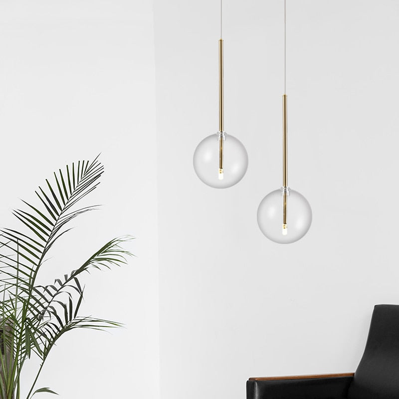 Suspension design avec boule en verre suspendue Dixie