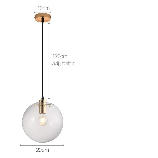Suspension design avec boule en verre suspendue Dixie