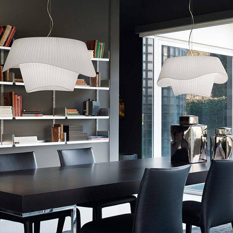 Suspension design à LED blanche style Fabric