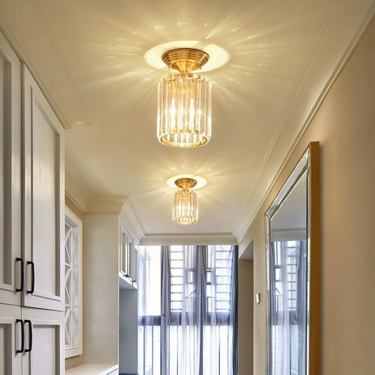 Plafonnier moderne cylindrique en cristal Luxury Lylia