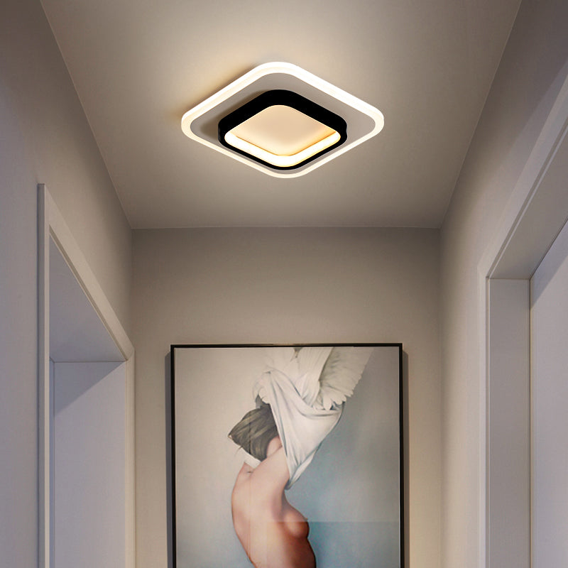 Plafonnier moderne LED forme carré ou circulaire Clery