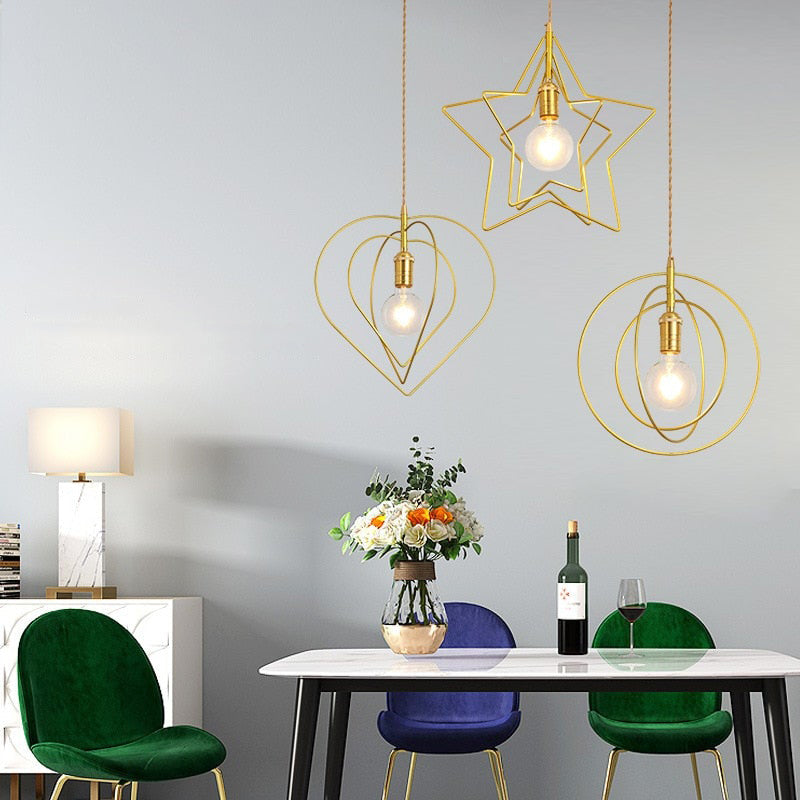 Lustre moderne LED avec plusieurs formes géometriques Yria