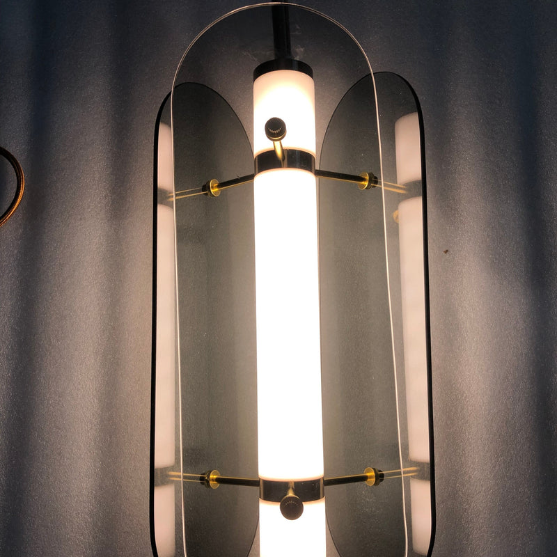 Suspension moderne avec abat-jour en verre teinté Rahki