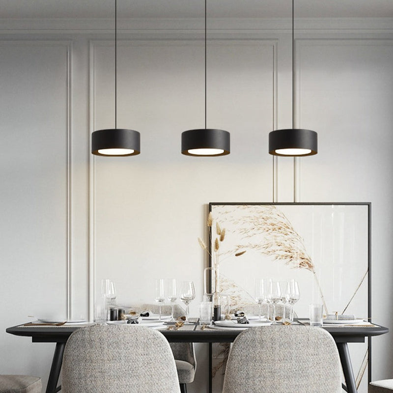 Suspension moderne LED cylindre court et métallique Reese