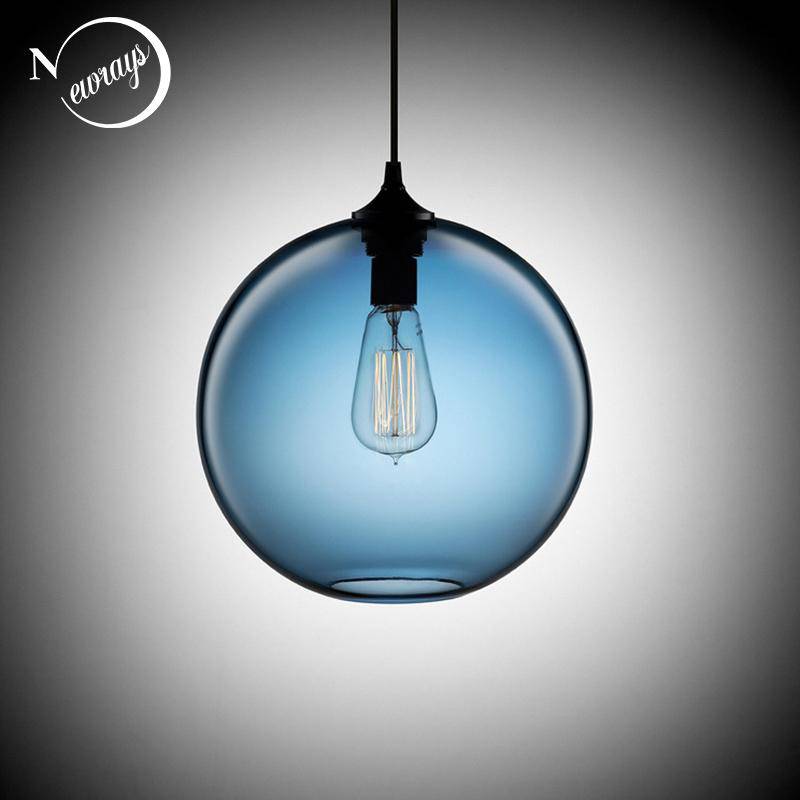 Suspension design en boule de verre (plusieurs couleurs)