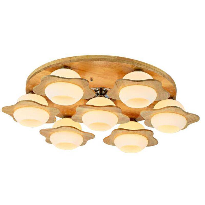 Plafonnier en bois avec fleurs Wooden