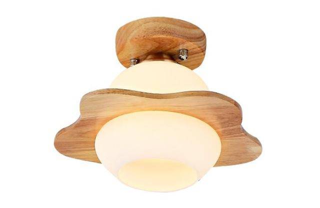 Plafonnier en bois avec fleurs Wooden