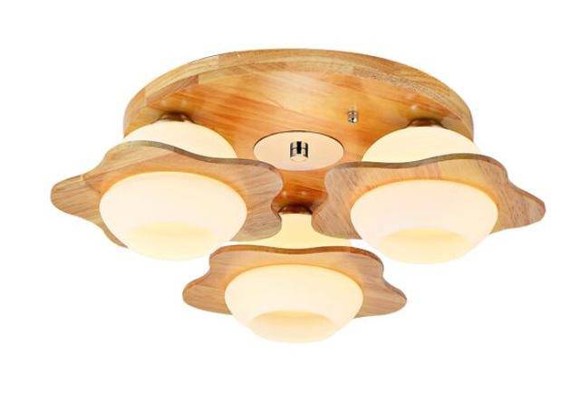 Plafonnier en bois avec fleurs Wooden